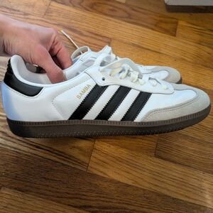 adidas Samba White Black with Gold Branding